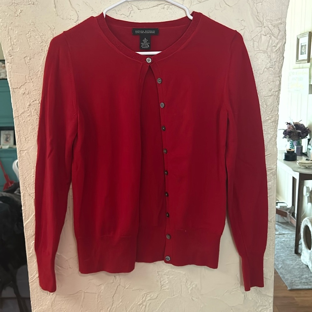Banana Republic Red Cardigan